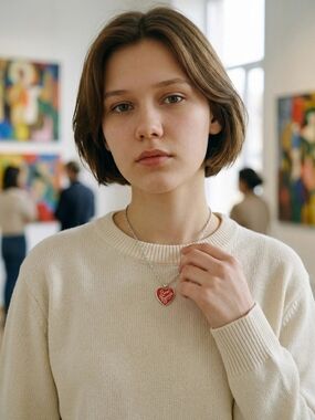NEW Avon Silver Necklace with 'Best Friends' Red Heart Locket